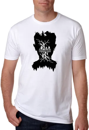 Stranger Things Silhouette T Shirt Design PNG