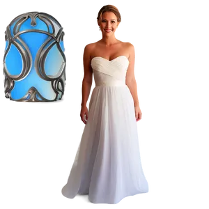 Strapless White Dress Style PNG Esj16 PNG