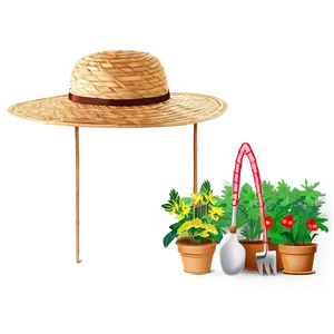 Straw Hat For Gardening PNG 05252024 PNG