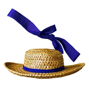 Straw Hat With Bow PNG 05252024