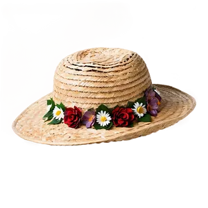 Straw Hat With Flowers Png Ltl91 PNG image