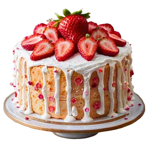 Strawberry Angel Food Cake PNG Dye