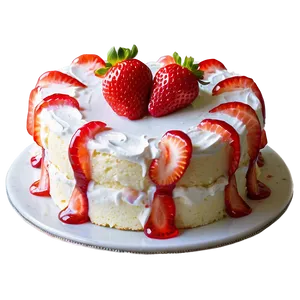 Strawberry Angel Food Cake PNG Xcg