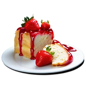 Strawberry Angel Food Cake PNG Ybv60