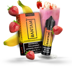 Strawberry Banana Eliquid Product Display PNG image