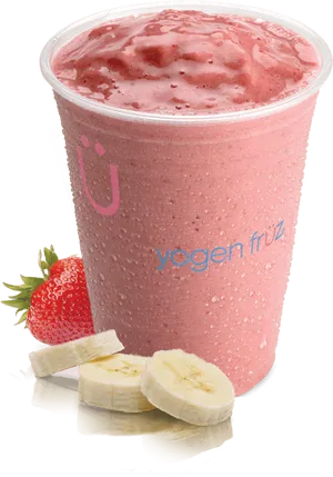 Strawberry Banana Smoothie Cup PNG image