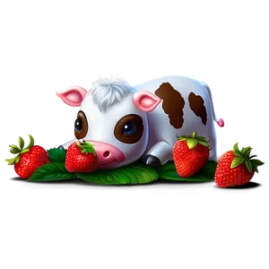 Strawberry Cow Digital Artwork Png Fhc52 PNG image