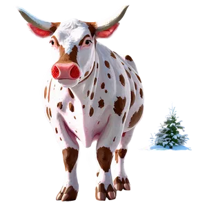 Strawberry Cow In Snow Png Ind PNG image