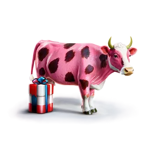 Strawberry Cow With Present Png 23 PNG image