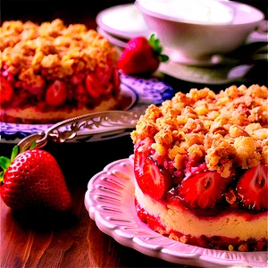 Strawberry Crumble Cake PNG Hsw37 PNG