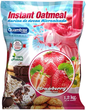 Strawberry Flavored Instant Oatmeal Package PNG image