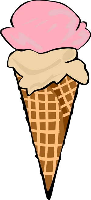 Strawberry Ice Cream Cone Clipart PNG image