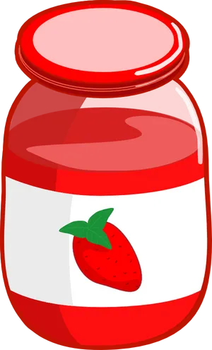 Strawberry Jam Jar Graphic PNG image