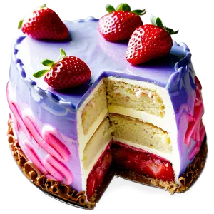 Strawberry Mirror Cake PNG Bky54 PNG