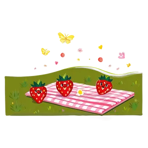 Strawberry Picnic Cute PNG Oql
