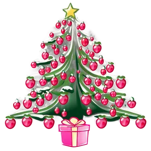 Strawberry Pink Christmas Tree PNG 80 PNG