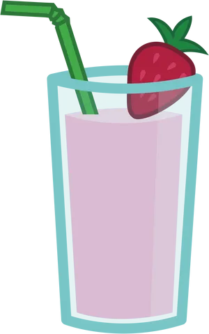 Strawberry Smoothie Cartoon Illustration PNG image