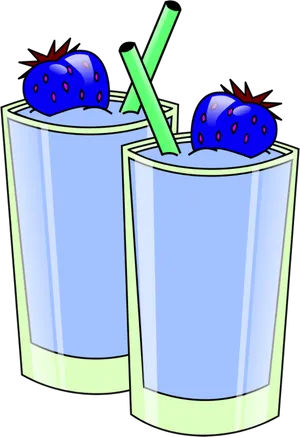 Strawberry Smoothie Cartoon Illustration PNG image