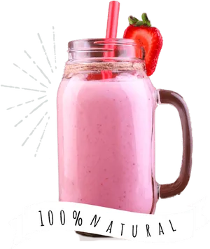Strawberry Smoothie Natural Advertisement PNG image