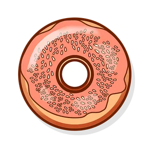 Strawberry Sprinkled Donut Illustration PNG image