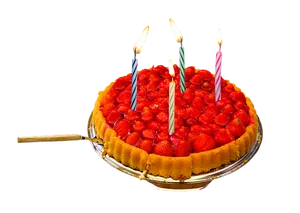 Strawberry Tart Birthday Celebration PNG image