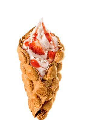 Strawberry Waffle Cone Ice Cream