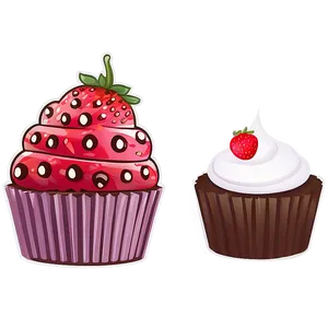 Strawberry With Cupcake Cute PNG 70 PNG