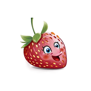 Strawberry With Cute Face PNG 33