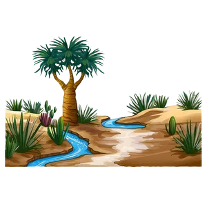 Stream Through Desert Oasis PNG Dnk75 PNG