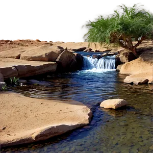 Stream Through Desert Oasis Png Gll48 PNG image