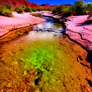 Stream Through Desert Oasis Png Qli PNG image