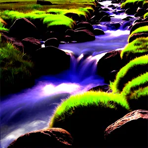 Stream Through Mountains PNG 2