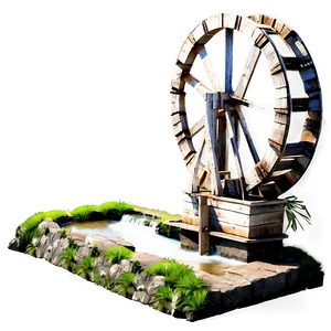 Stream With Waterwheel Png 2 PNG image