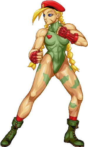 Street Fighter Character Cammy Posing PNG image
