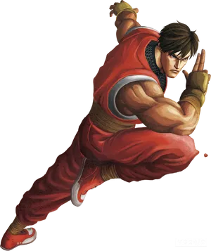 Street Fighter Characterin Action PNG image