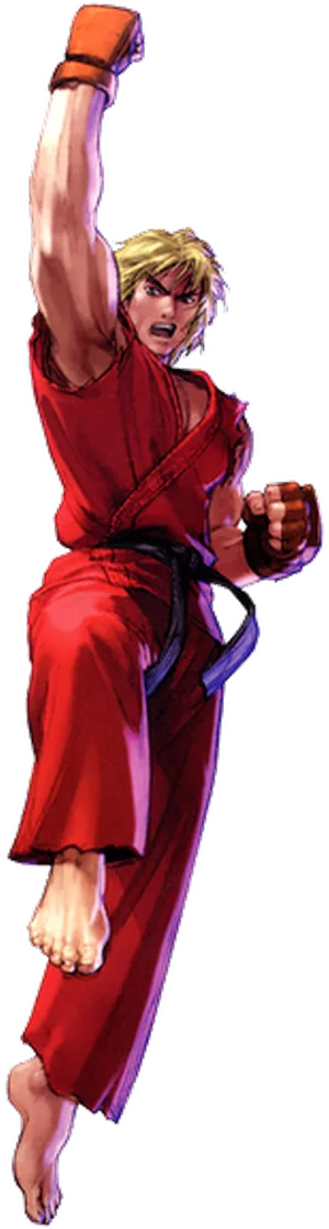 Street Fighter Characterin Red Gi PNG image