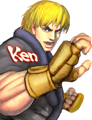 Street Fighter Ken Masters Readyfor Battle PNG image