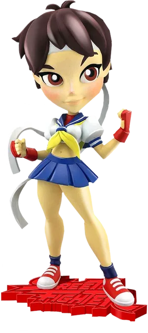 Street Fighter Sakura Character Pose PNG image