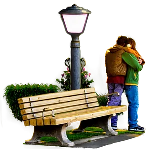 Street Light With Bench Png Qed47 PNG image