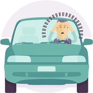 Stressed Driver Cartoon PNG