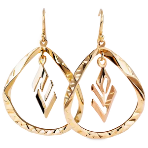 Striking Gold Zigzag Earrings PNG 06262024