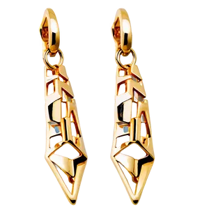 Striking Gold Zigzag Earrings PNG 7 PNG