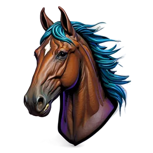 Striking Horse Head Art PNG 06122024 PNG