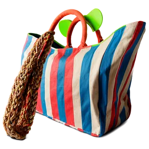 Striped Beach Bag Png 06292024 PNG image