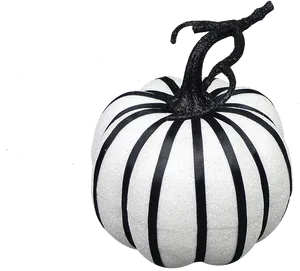 Striped Blackand White Pumpkin PNG image