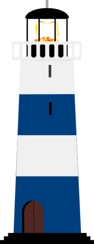 Striped Blue Lighthouse Illustration.png PNG image