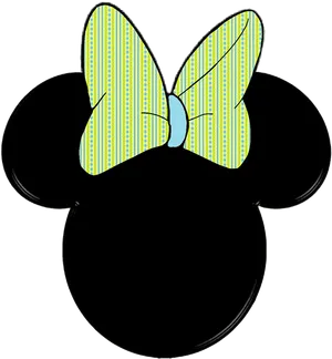Striped Bow Mickey Mouse Head Graphic PNG image