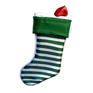 Striped Christmas Stocking PNG 06132024