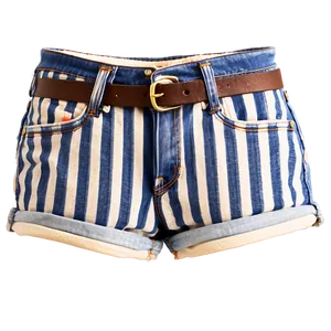 Striped Denim Jorts PNG 74