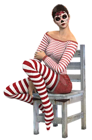 Striped_ Mime_ Artist_ Pose
